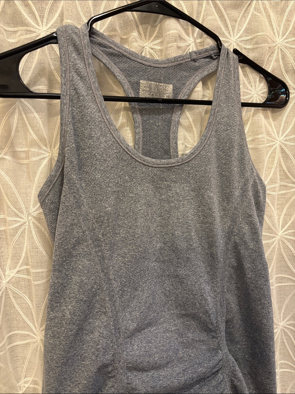 Athleta Gray Ruched Racerback Tank - Picture 3 of 6